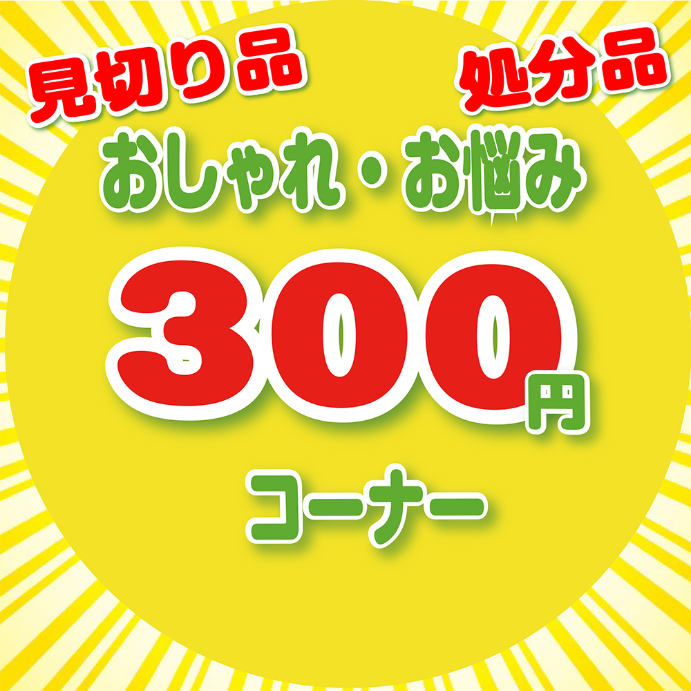 処分品・見切り品 ３００円コーナー