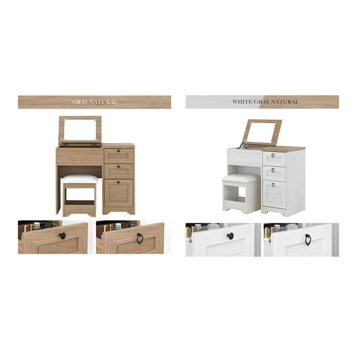 ANRI アンリ デスク ドレッサー 80cm幅 AN70-80D-WH AN70-80D-BR AN70