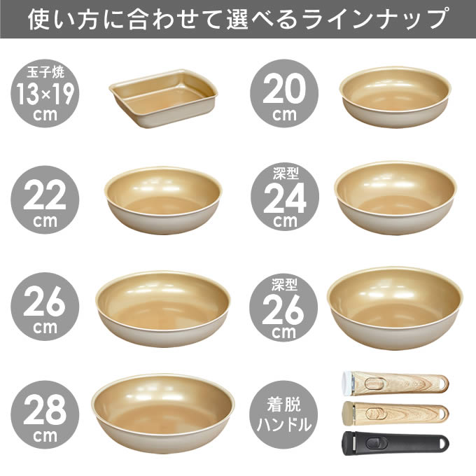 evercook 選べるエバークック 着脱式専用 ガス火専用 フライパン26cm