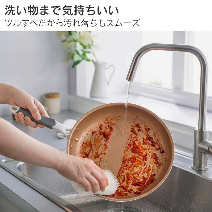 evercook エバークック ガス専用 軽量 フライパン 26cm 花柄グレー