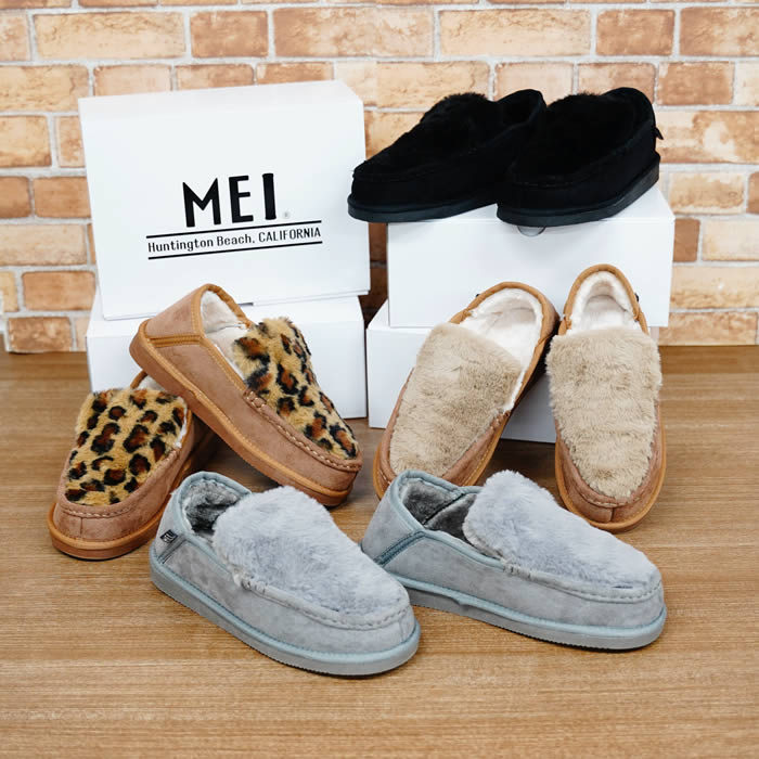 MEI（メイ） FUR MOCCASIN 踵が踏める 2way スリッポン シューズ