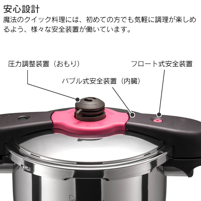魔法のクイック料理 両手圧力鍋 5.5L ZQDA55 ワンダーシェフ