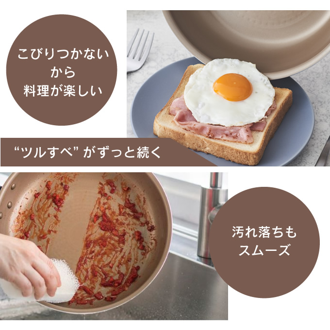 フライパンセット IH evercook エバークック フライパン 3点セット IH対応 エクリティ限定モデル アイボリー 玉子焼き+フライパン26cm+鍋敷き ドウシシャ | evercook | 08