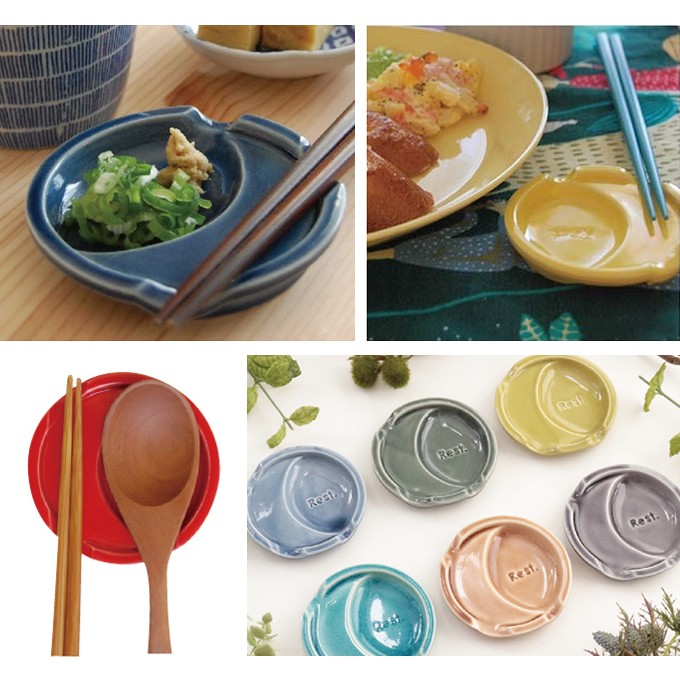箸休め 豆皿 スプーン＆箸置き 同色4個セット メール便で送料無料
