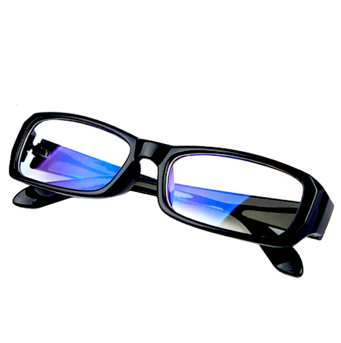PCメガネ ブルーライトカット 伊達メガネ メンズ 軽量 黒縁 スクエア 眼鏡拭き ケース付