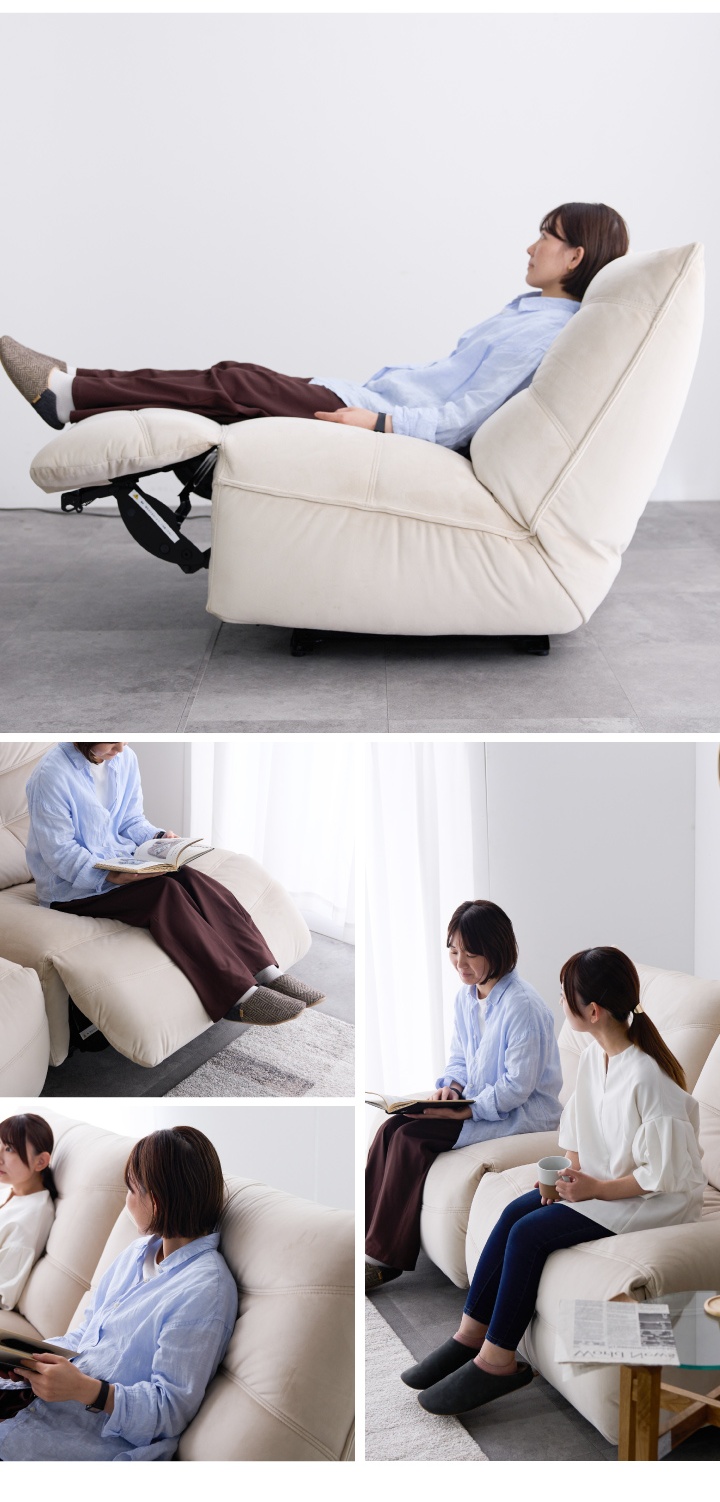 ファブリック　2人掛けソファ リクライニング機能付き 電動ソファ ソファ リクライニングソファー 幅216cm 2人掛け ソファー