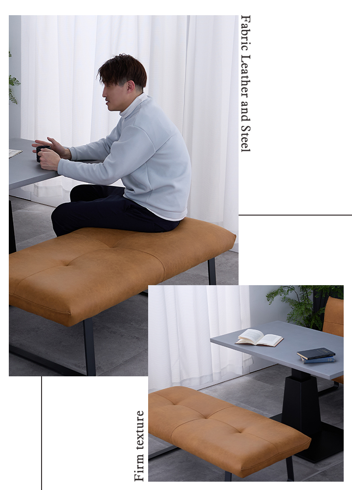 ダイニングベンチ ファブリックレザー 幅136cm 2人掛け LDソファ 単品
