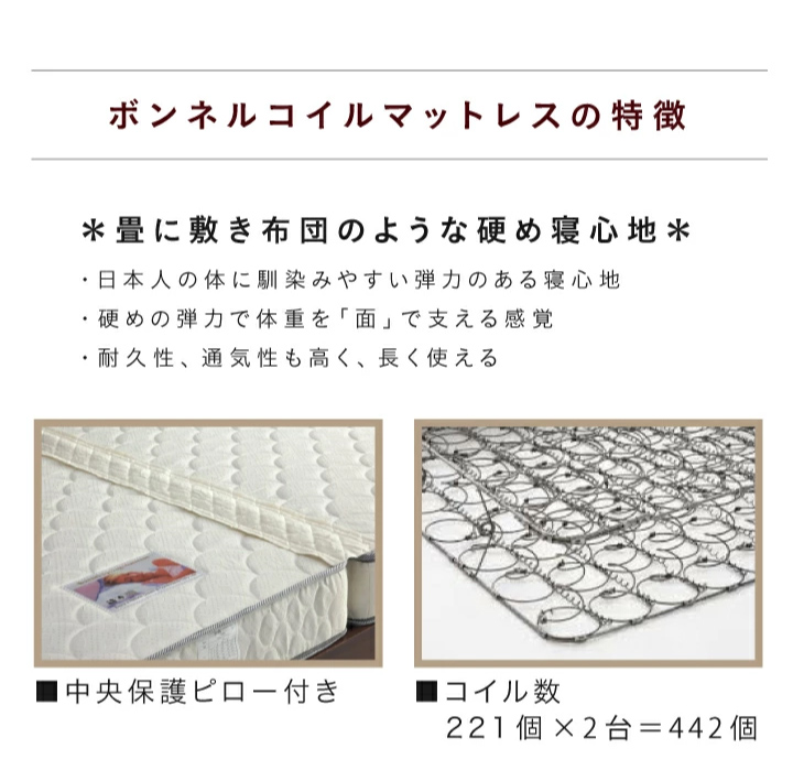 分割式 ボンネルコイルマットレス マットレス クイーン ボンネルコイル