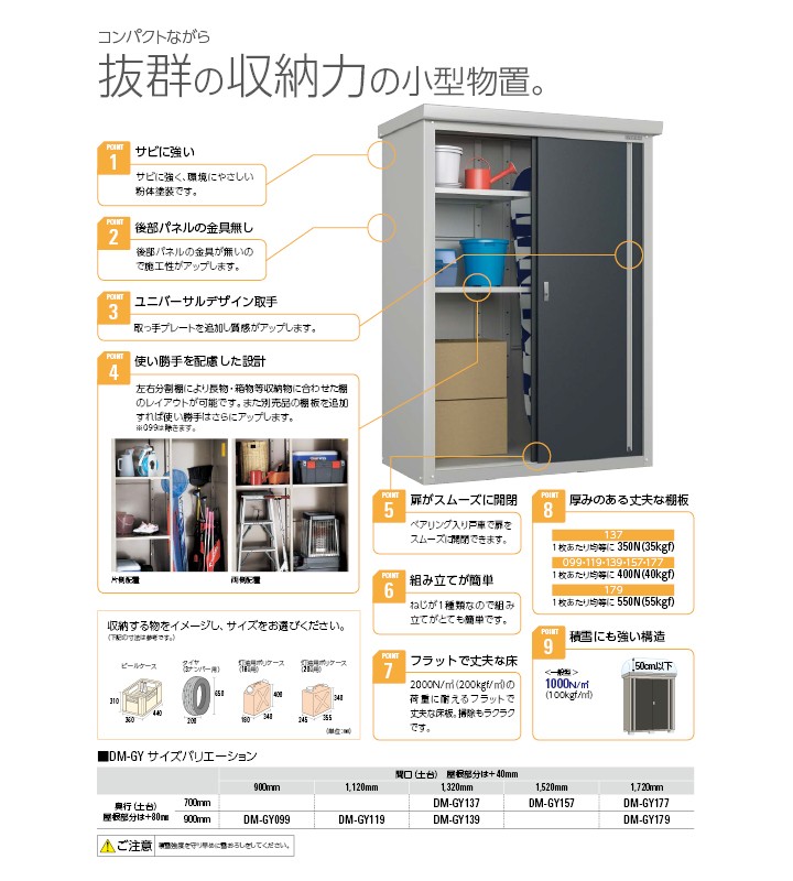 超新作】ダイケン 小型物置 DM-GY179 別売棚板E 個人宅配送不可 物置、車庫