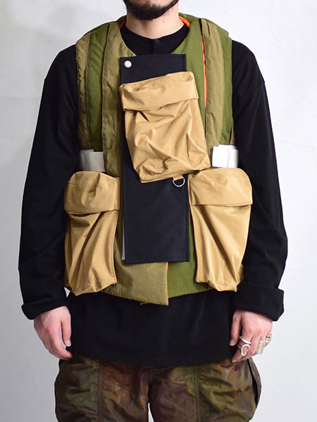 レー Leh ベスト ミリタリー QUILTING MILITARY CAGE LEH（レー） ベスト メンズ フリーサイズ カーキ トップス ミリタリー