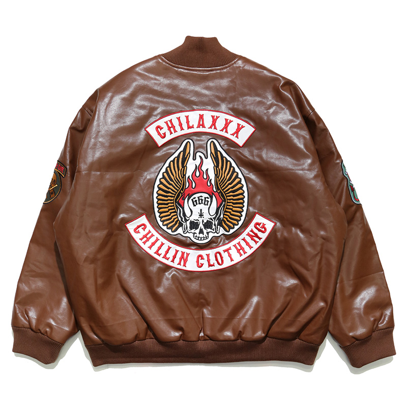 チラックス Chilaxxx 合皮レザージャケット メンズ M-XXL ブラウン BIKER GANG ECO LEATHER JACKET  -BROWN- : 22clx-aw-10-br : BAGS'GROOVE - 通販 - Yahoo!ショッピング