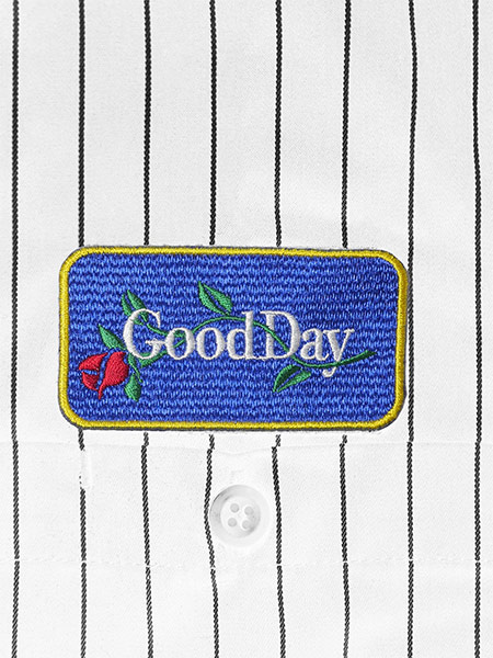 GOOD DAY ストライプ半袖シャツ M-XLサイズ ホワイト トップス 半袖 