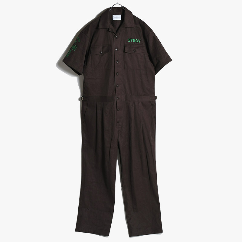 ブラックウィドウ BlackWeirdos 23SS オールインワン つなぎ ジャンプスーツ サイズM-L ブラウン S/S JUMPSUIT  -BROWN-