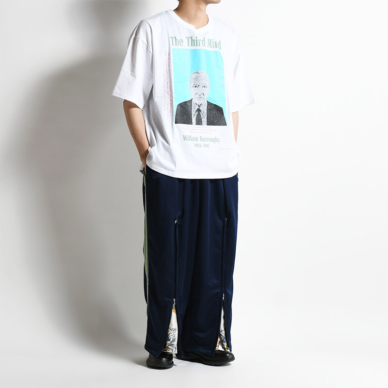 レー Leh 23SS ワイドトラックパンツ トラックパンツ カラーパンツ ラインパンツ S-Mサイズ ネイビー/紺 ZIP WIDE TRACK  PANTS -NAVY-