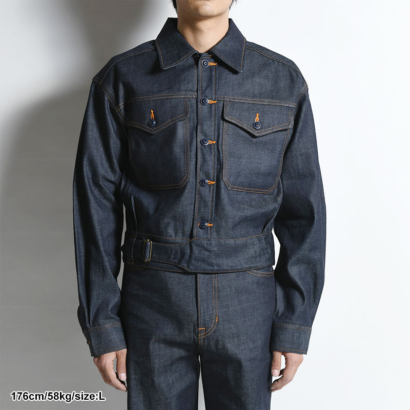 Sasquatchfabrix. サスクワァッチファブリックス デニムジャケット Lサイズ メンズ アウター ドレスジャケット TROPICAL  DRESS JACKET -INDIGO NAVY-