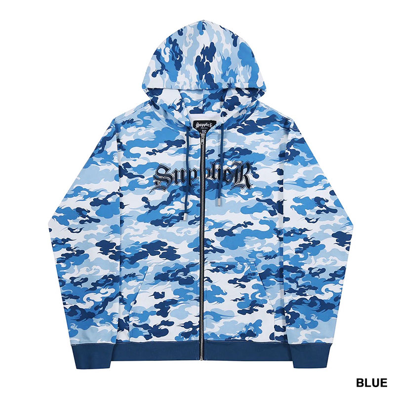 SUPPLIER サプライヤー カモ ジップフーディ ロゴ グラフィック パーカーM-XL ブラック/ブルー/グレー Cloud Camo Zip  Hoodie -3.COLOR- : 23wo-sup-ss03 : BAGS'GROOVE - 通販 - Yahoo!ショッピング