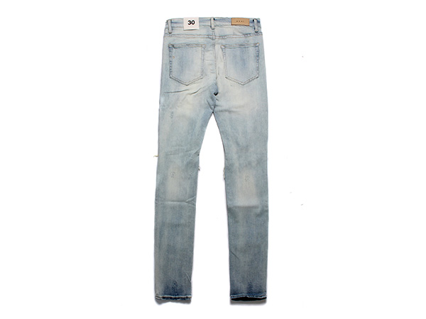 美品★mnml ミニマル X188 ストレッチ デニム ブルー ペンキ ダメージ ミニマル mnml ダメージ ストレッチデニムパンツ メンズ W28-W34