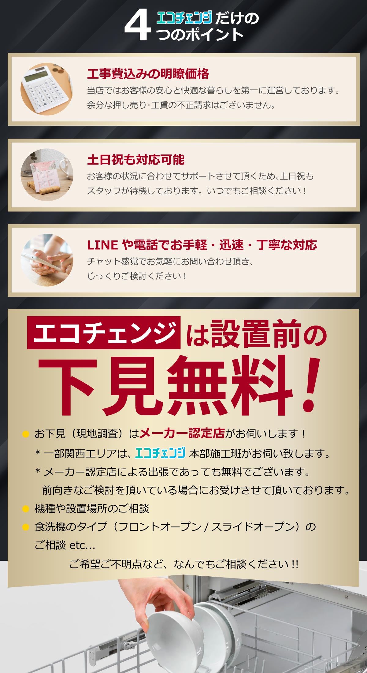 食洗機 4つのポイント