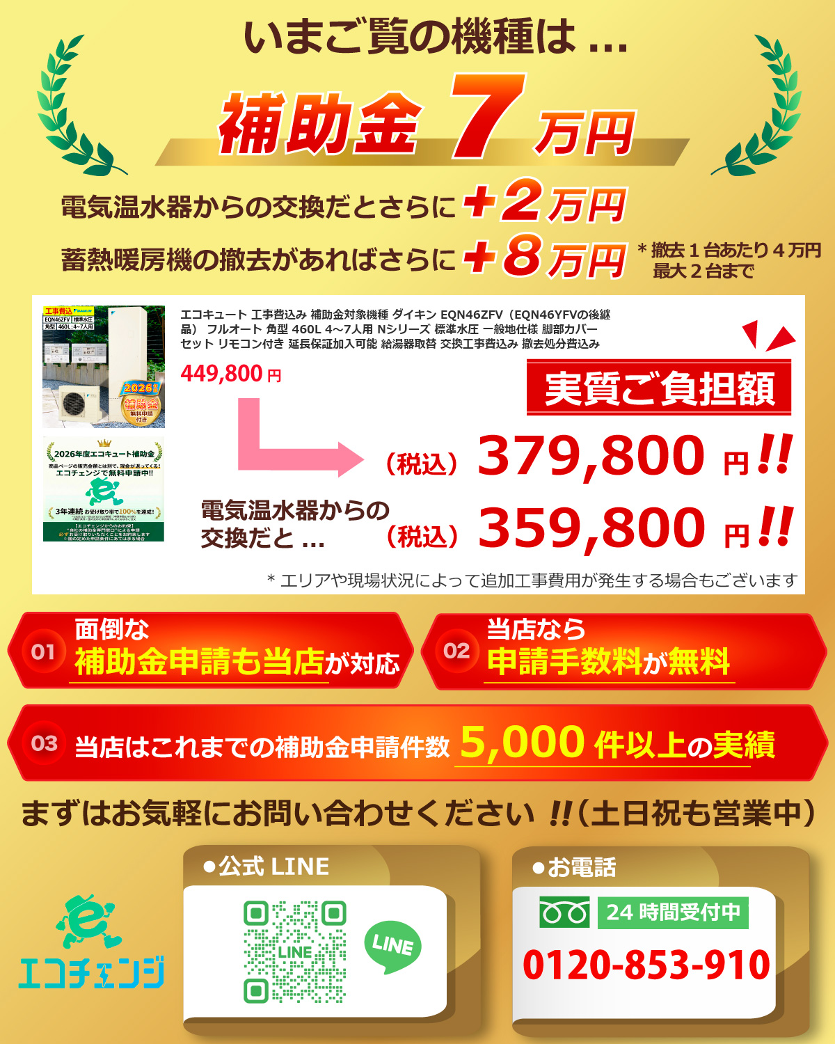 エコキュート　ダイキン未使用工事費込み ダイキン（DAIKIN） エコキュート 工事費込み EQX37ZFV 補助金値引き後