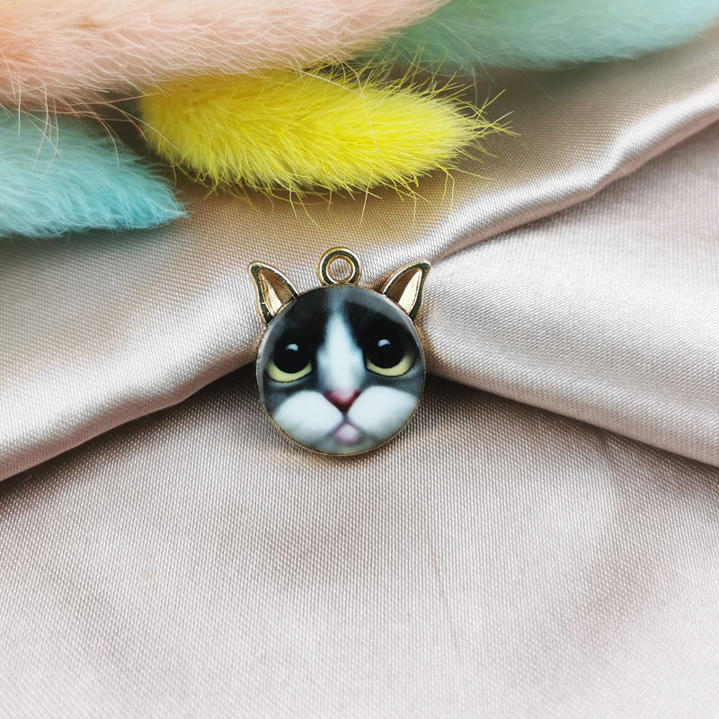 注目の福袋！ 猫 即納】【2ケ】顔 ネコ カン付 アクセサリー 金具 チャーム アクセサリー
