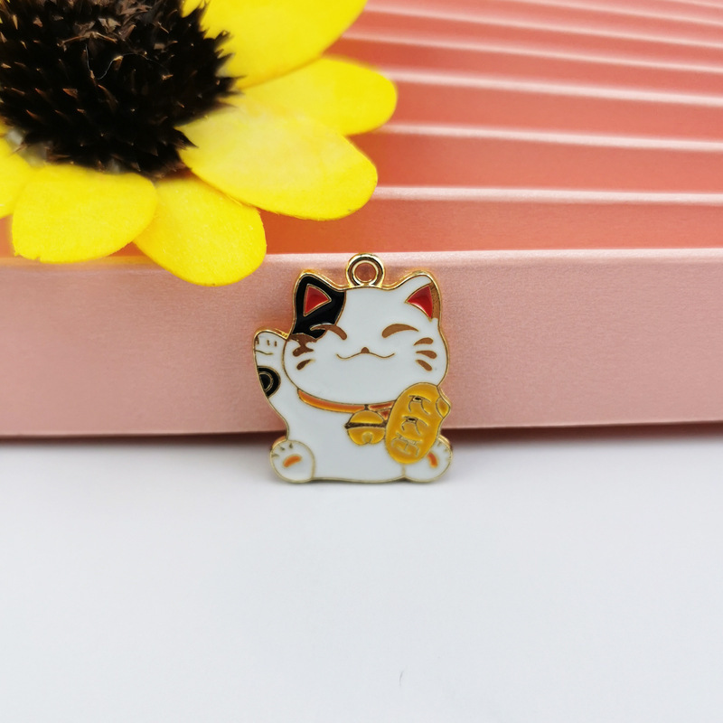 【即納】招き猫 イニシャル チャーム パーツ 金具 パーツ ピアス パーツ アクセサリー ゴールド カン付 DIY材料 手作素材 1ペア【2ケ】21*27mm｜ecodriveshop｜02