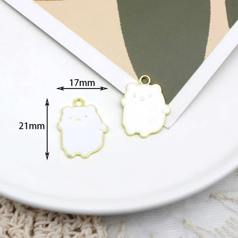 2ケ 小鶏 クマ 熊 恐竜 イニシャル チャーム パーツ 金具 ピアス