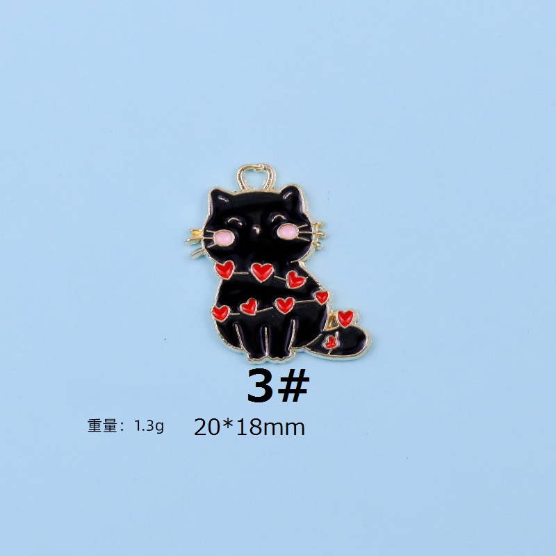 猫 微笑猫 ハートマーク付 チャームピアスパーツ 金具アクセサリー【2ケ】｜ecodriveshop｜04