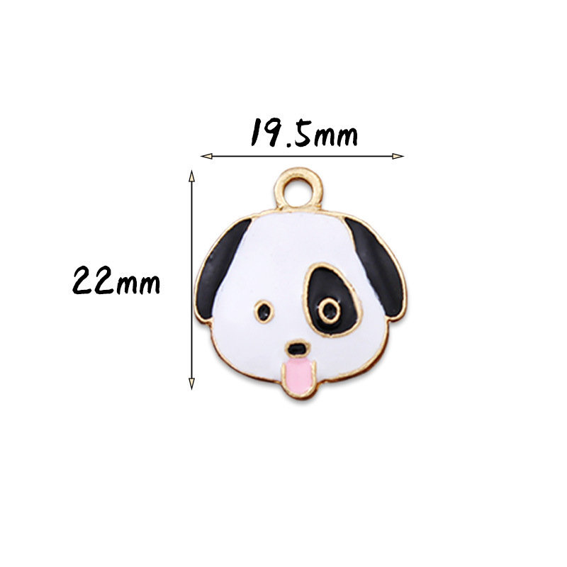 2ケ 犬 ワンちゃん ベロベロ 舌出し イニシャル チャーム パーツ 金具 ピアス パーツ アクセサリー ゴールド カン付 DIY材料 手作素材 手芸ピーズ｜ecodriveshop｜02