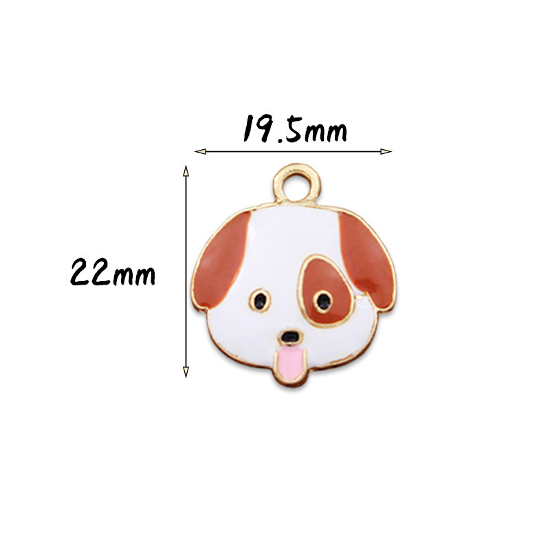 2ケ 犬 ワンちゃん ベロベロ 舌出し イニシャル チャーム パーツ 金具 ピアス パーツ アクセサリー ゴールド カン付 DIY材料 手作素材 手芸ピーズ｜ecodriveshop｜03