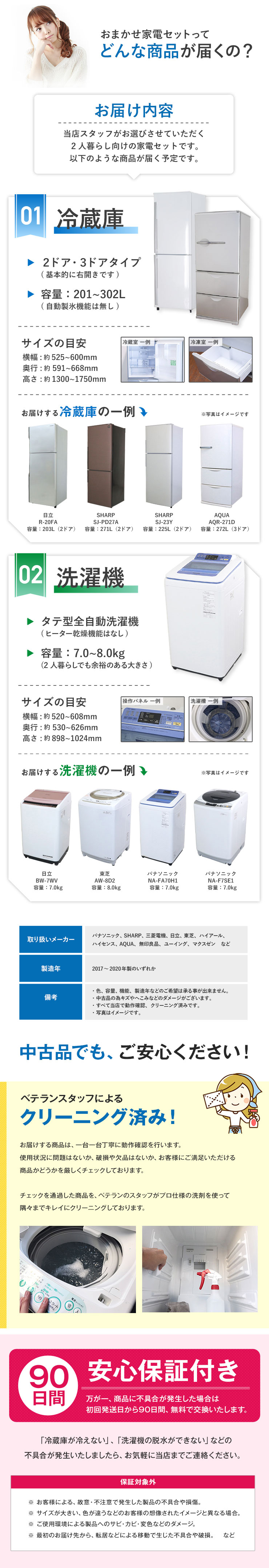 日立（HITACHI） 中古家電セット 二人暮らし 2点セット 冷蔵庫 洗濯機