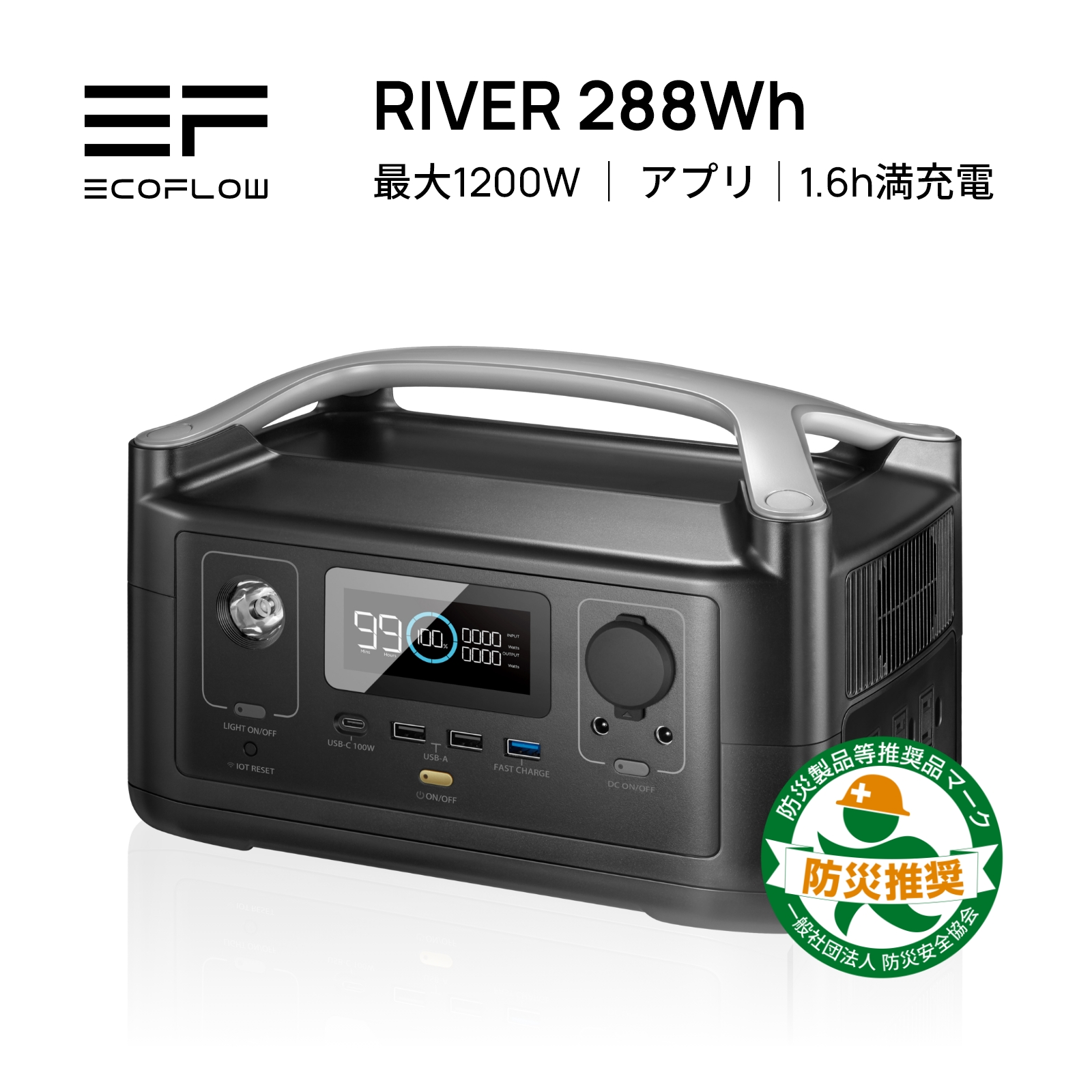 ポータブル電源 大容量 EcoFlow RIVER Plus 360Wh 急速充電 蓄電 池 高