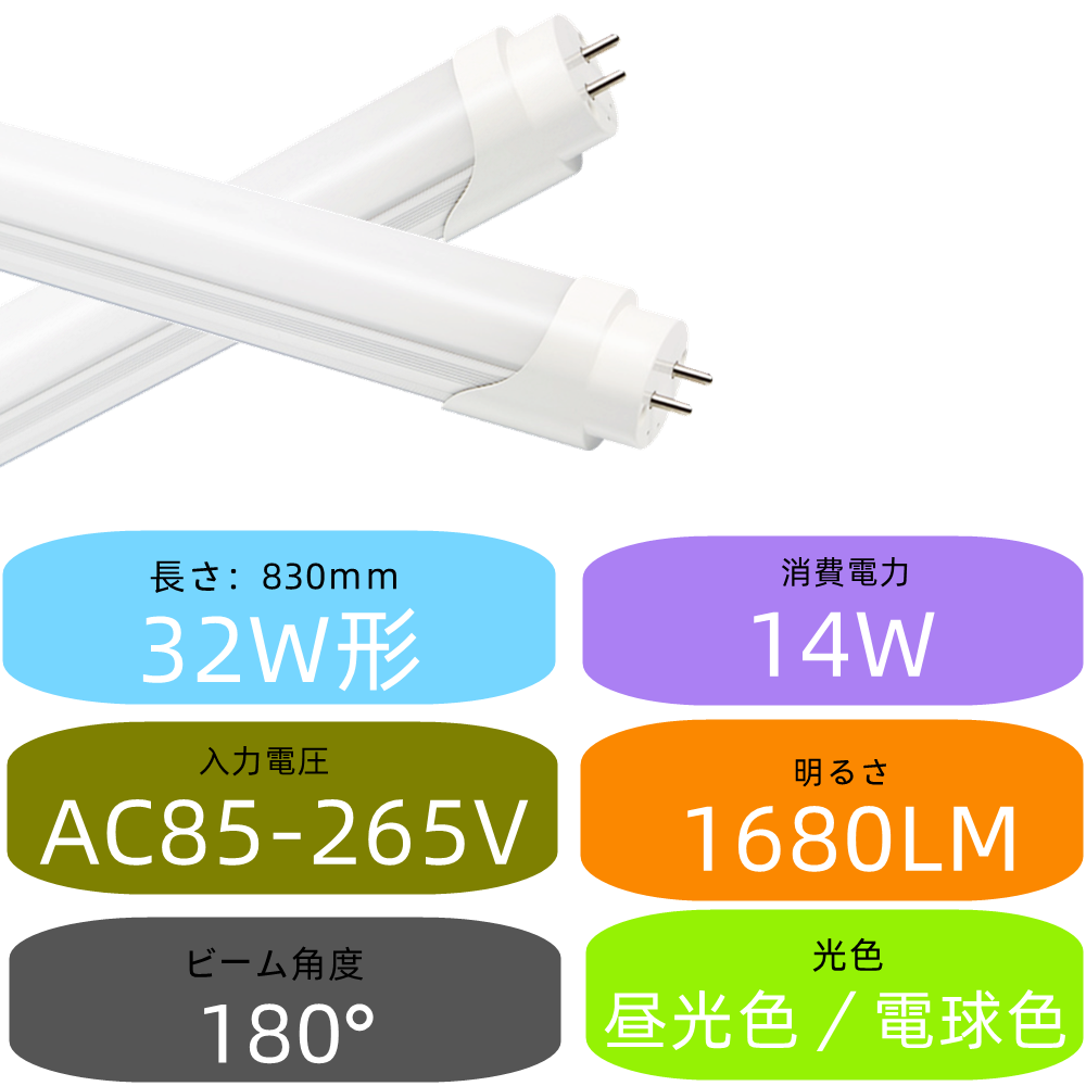 ヒロさん専用LED蛍光灯　32W 83センチ　昼光色　直管LED Amazon | LED蛍光灯 直管 32W形 83cm グロー式工事不要 昼光色