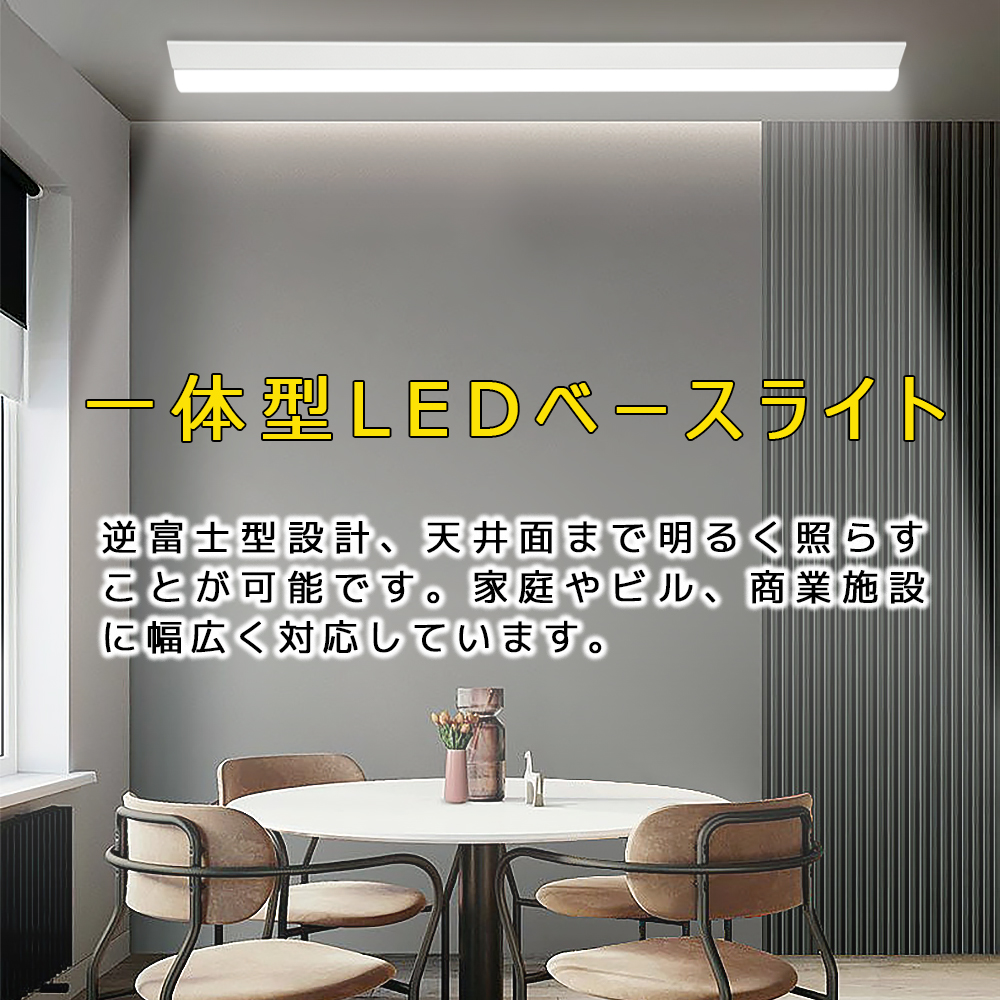LEDベースライト 20W形 40W形 逆富士 高輝度 器具一体型 天井直付