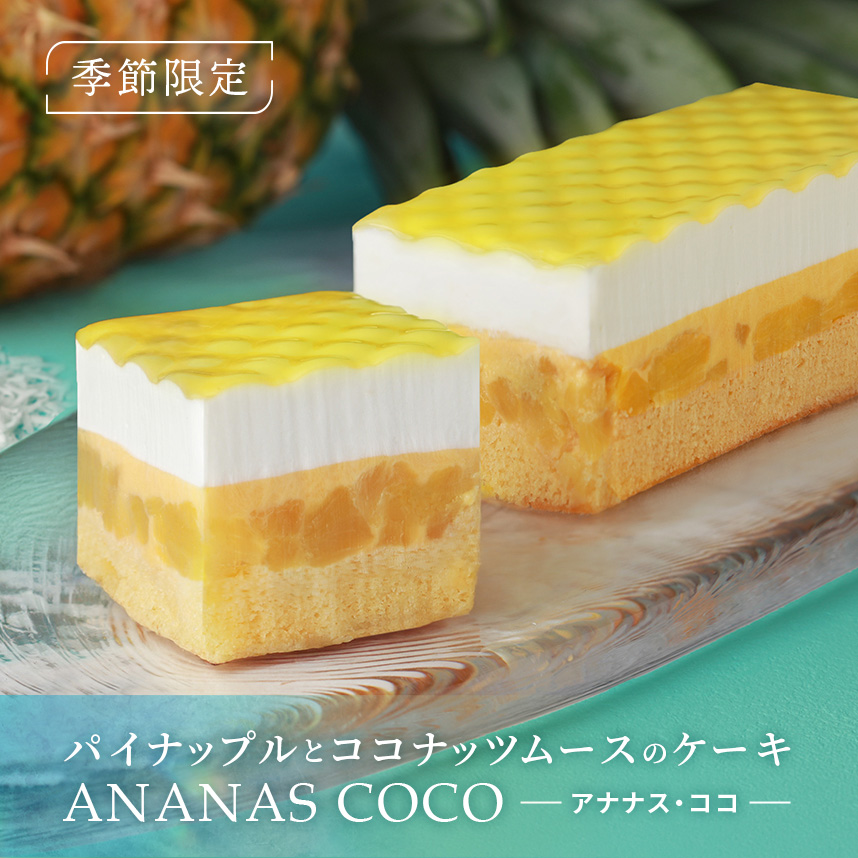 パイナップルとココナッツムースのケーキ