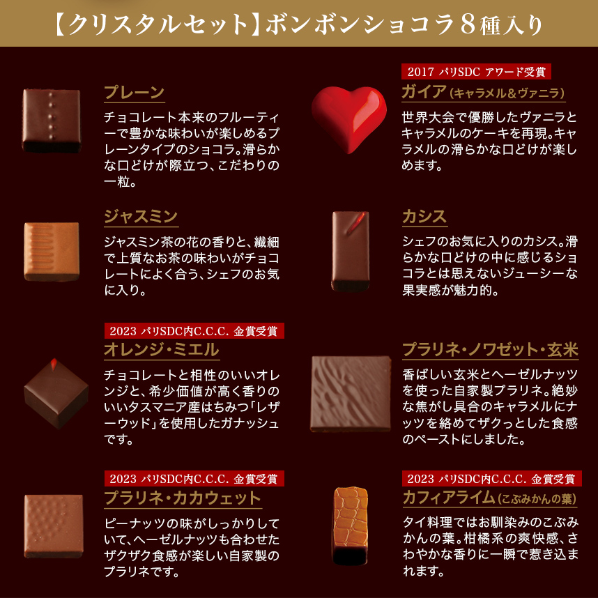 エコール・クリオロ 【チョコレート】クリスタルセット ボンボン