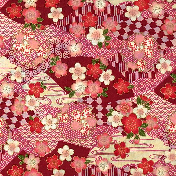 着後レビューで 送料無料 日本製 京都製 和紋 和柄 ハンカチ 桜 サクラ 綿 コットン 浴衣 着物