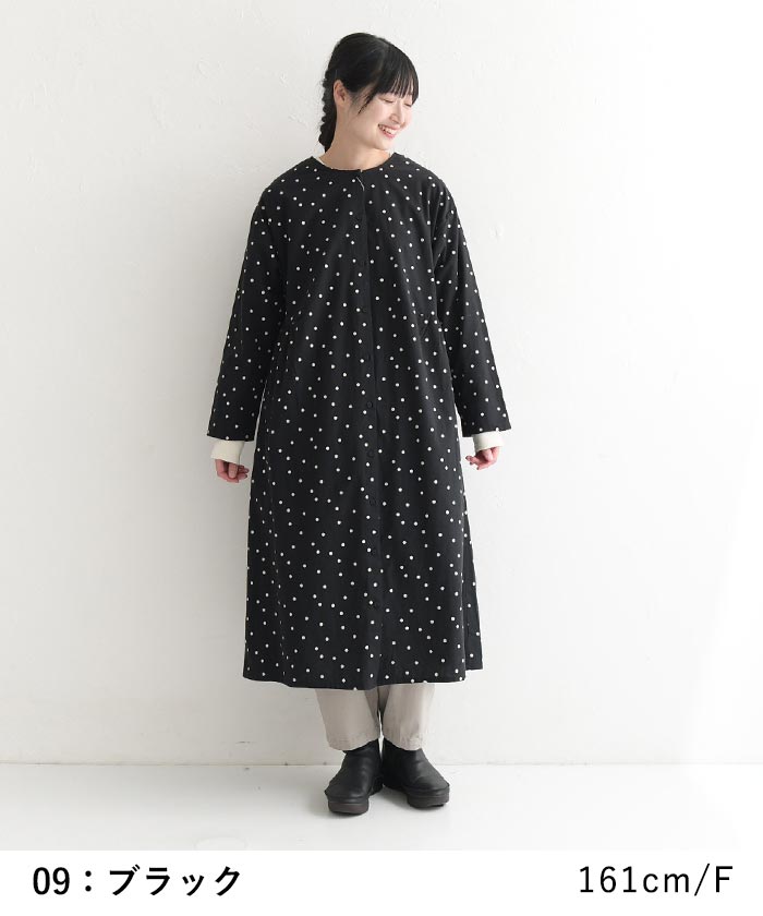 Blue willow コットン起毛 2way ワンピース チュニック 長袖 ドット刺繍 綿100％秋 冬 秋服 30代 40代 50代 23AW1110,｜ecoloco｜05