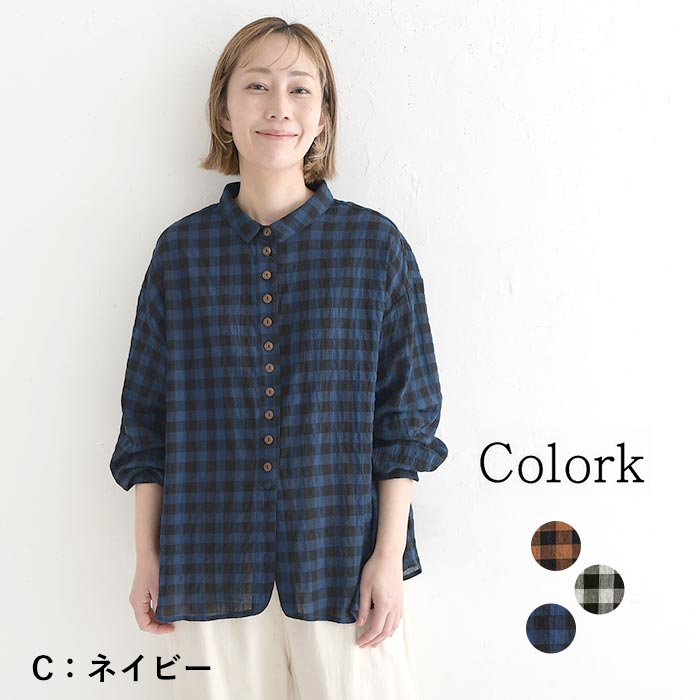 Colork（カラック） セール！返品交換不可 ブラウス 綿100％ ギンガム