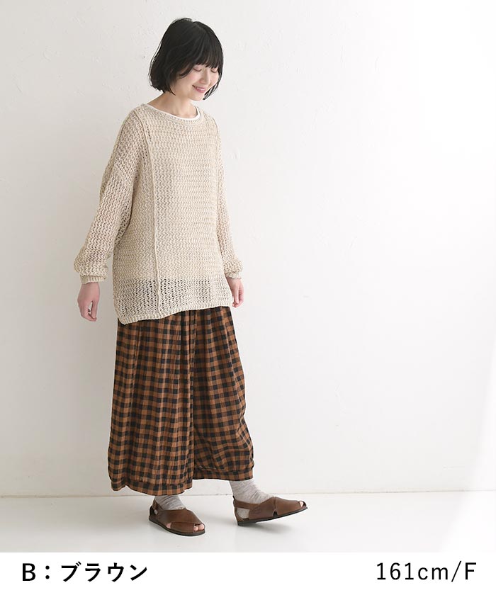Colork（カラック） ワイドパンツ コットン ギンガムチェック 春 夏 30