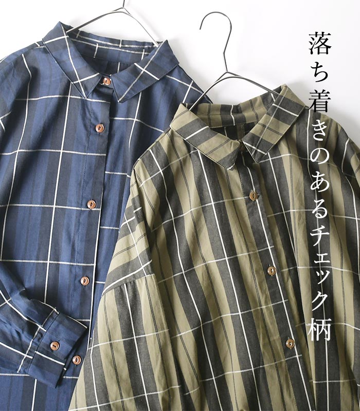 クーポンあり ミニ襟ワンピース レディース 綿...の詳細画像1
