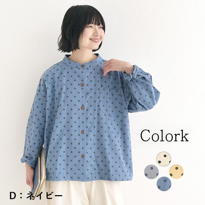 Colork（カラック） ブラウス ドット柄 綿100％ シャツ レディース