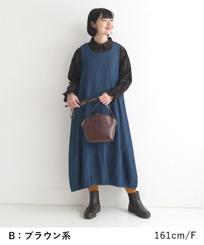 袖フリルブラウス 長袖 レディース COLORK シャーリング チェック柄 綿 25AW0904, |  | 05