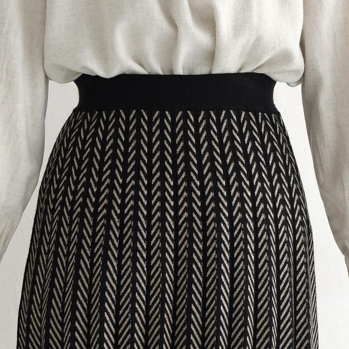 フレアスカート ロング プリーツ レディース ヘリンボーン柄24AW1018R, |  | 11