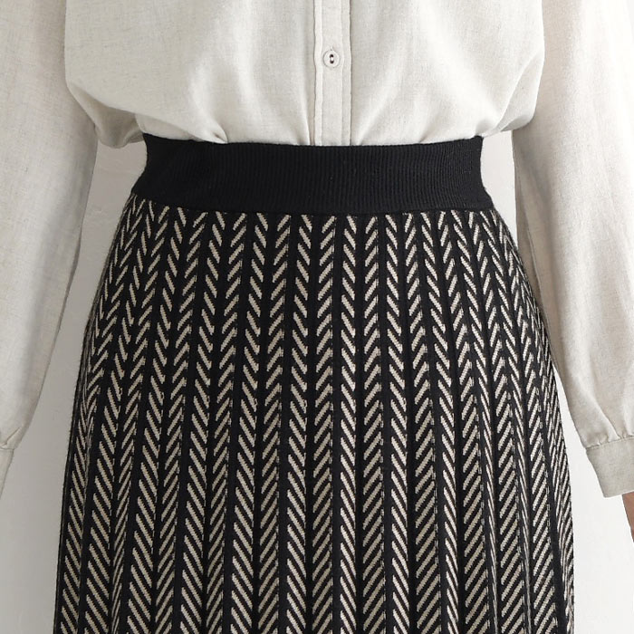 フレアスカート ロング プリーツ レディース ヘリンボーン柄24AW1018R, |  | 10