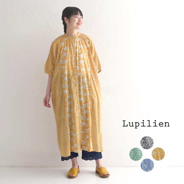 Lupilien メール便送料無料 インド綿 ワンピース 花柄プリント 5