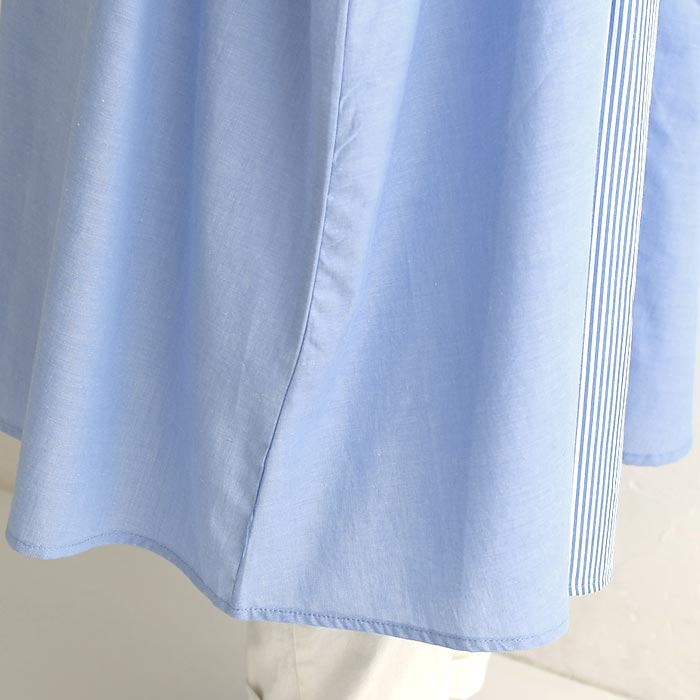 半袖 ワンピース ロング レディース Lupilien 綿100％ コットンシャンブレー 24SS0719, c14, | Lupilien | 17