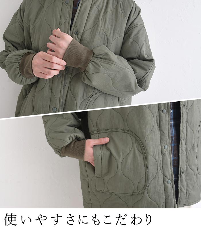 軽量キルティングブルゾン ライトアウター 秋 冬 26AW1002, : ecoloco