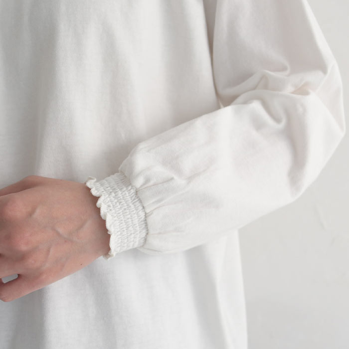 カットソー プルオーバー レディース インナー スタンドフリル襟 コットン 綿100％ 大きいサイズ 24SS0209R, |  | 21