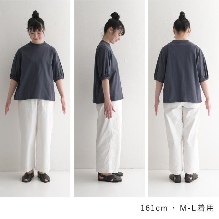 メール便可 カットソー レディース 五分袖 プルオーバー パフスリーブ 綿 コットン 大きいサイズ 25SS0418R, |  | 22