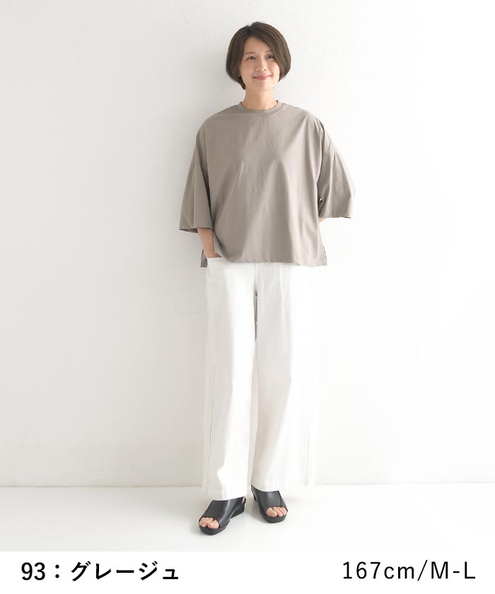 メール便可 カットソー 五分袖 レディース 接触冷感 ワイド ひんやり Tシャツ 大きいサイズ 25SS0523R, |  | 13